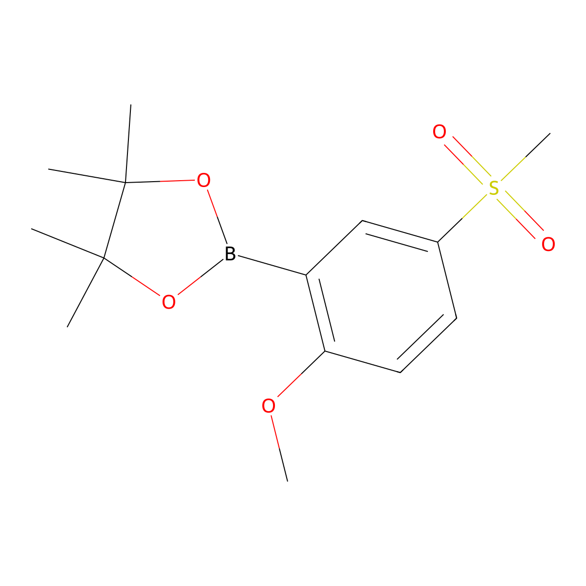 2-(2-Methoxy-5-(methylsulfonyl)phenyl)-4,4,5,5-tetramethyl-1,3,2-dioxaborolane molecular structure, CAS 1496547-56-8
