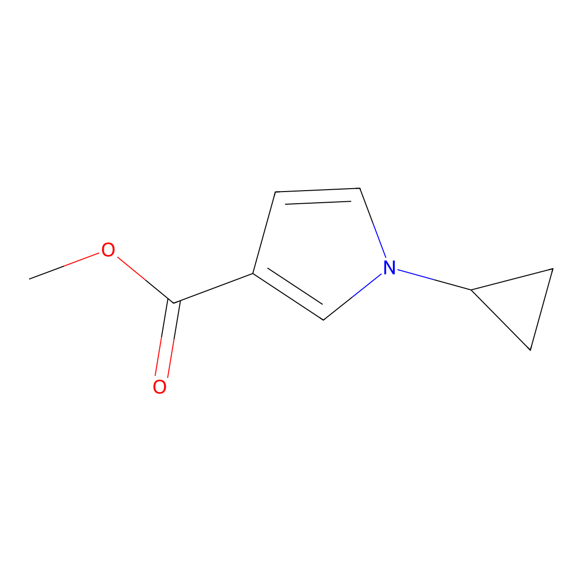 methyl 1-cyclopropyl-1H-pyrrole-3-carboxylate molecular structure, CAS 1496548-31-2