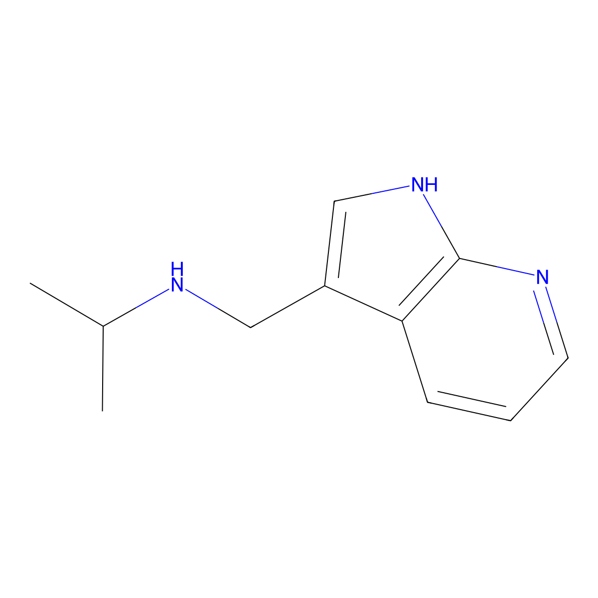 (propan-2-yl)({1H-pyrrolo[2,3-b]pyridin-3-ylmethyl})amine molecular structure, CAS 1496550-57-2
