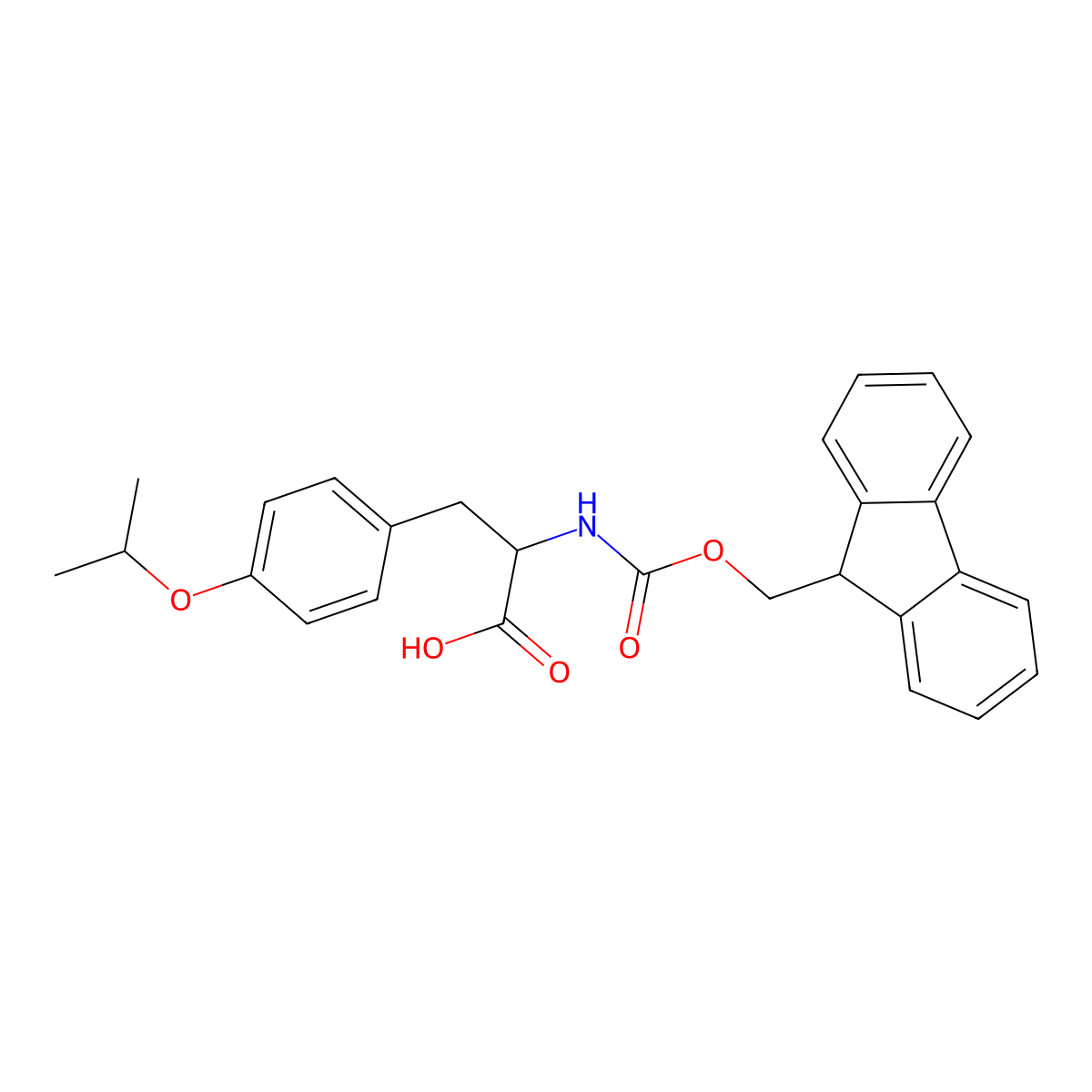 (S)-2-((((9H-Fluoren-9-yl)methoxy)carbonyl)amino)-3-(4-isopropoxyphenyl)propanoic acid molecular structure, CAS 1496563-23-5
