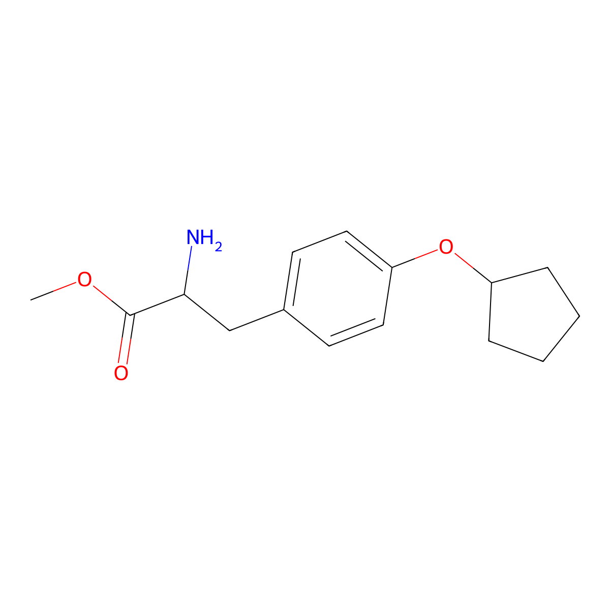 Methyl 2-amino-3-(4-cyclopentyloxyphenyl)propanoate molecular structure, CAS 1496563-72-4