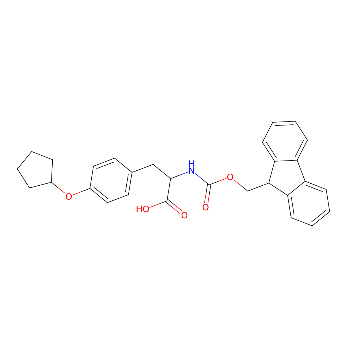 N-Fmoc-O-cyclopentyl-L-tyrosine molecular structure, CAS 1496564-77-2