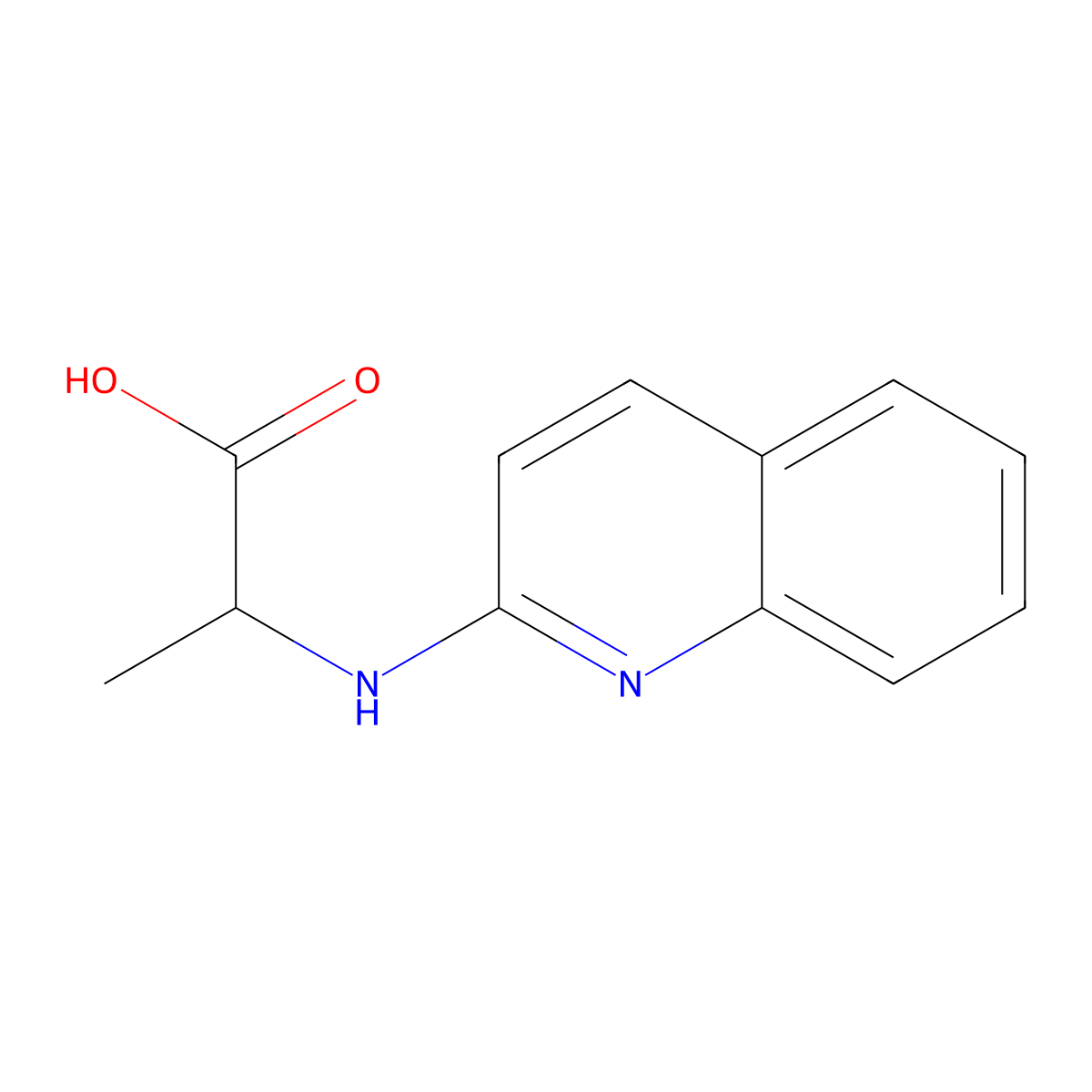 2-[(Quinolin-2-yl)amino]propanoic acid molecular structure, CAS 1496566-07-4