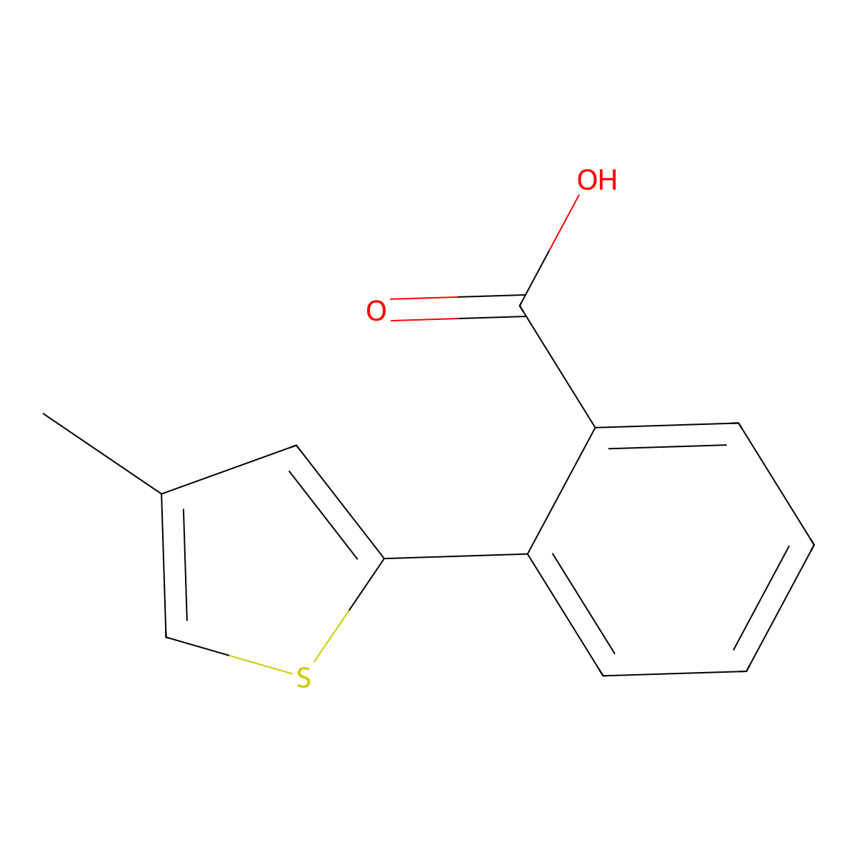 2-(4-Methylthiophen-2-yl)benzoic acid molecular structure, CAS 1496566-65-4