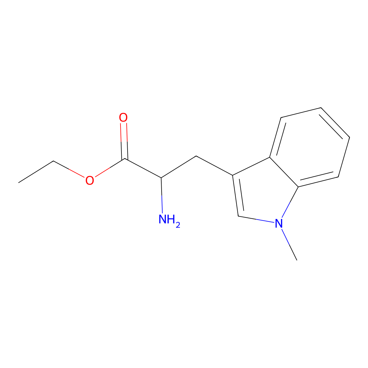 ethyl (2S)-2-amino-3-(1-methyl-1H-indol-3-yl)propanoate molecular structure, CAS 1496566-70-1