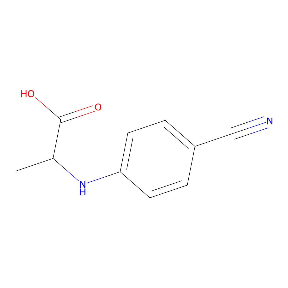 2-[(4-Cyanophenyl)amino]propanoic acid molecular structure, CAS 1496569-17-5