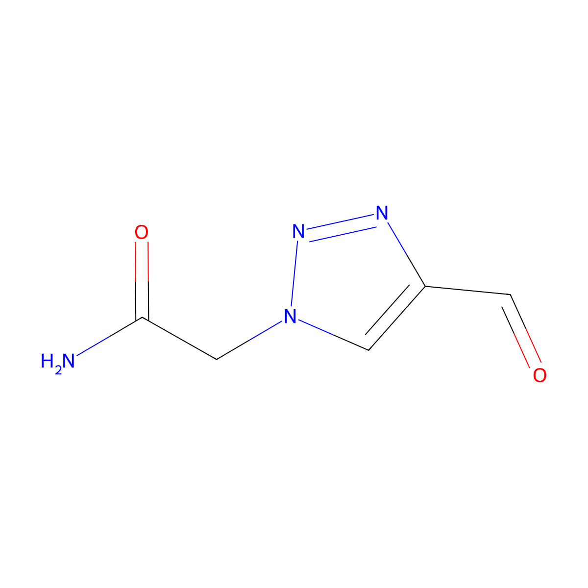 2-(4-formyl-1H-1,2,3-triazol-1-yl)acetamide molecular structure, CAS 1496575-42-8