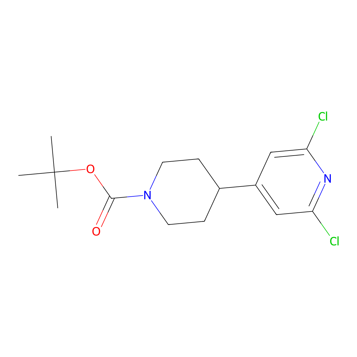 Tert-butyl 4-(2,6-dichloropyridin-4-yl)piperidine-1-carboxylate molecular structure, CAS 1496582-28-5