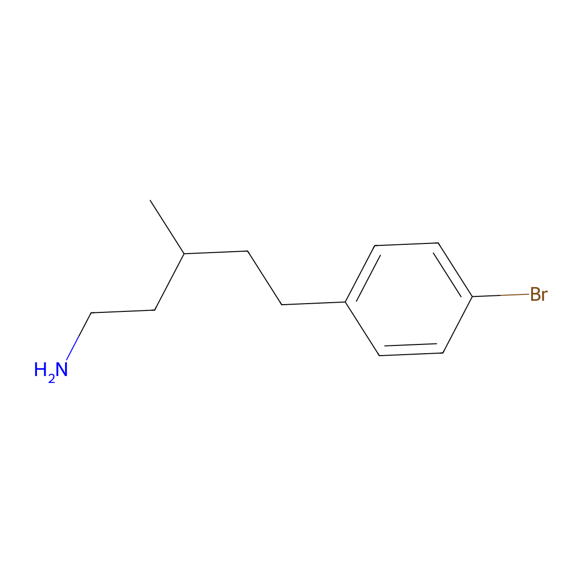 5-(4-Bromophenyl)-3-methylpentan-1-amine molecular structure, CAS 1496611-24-5