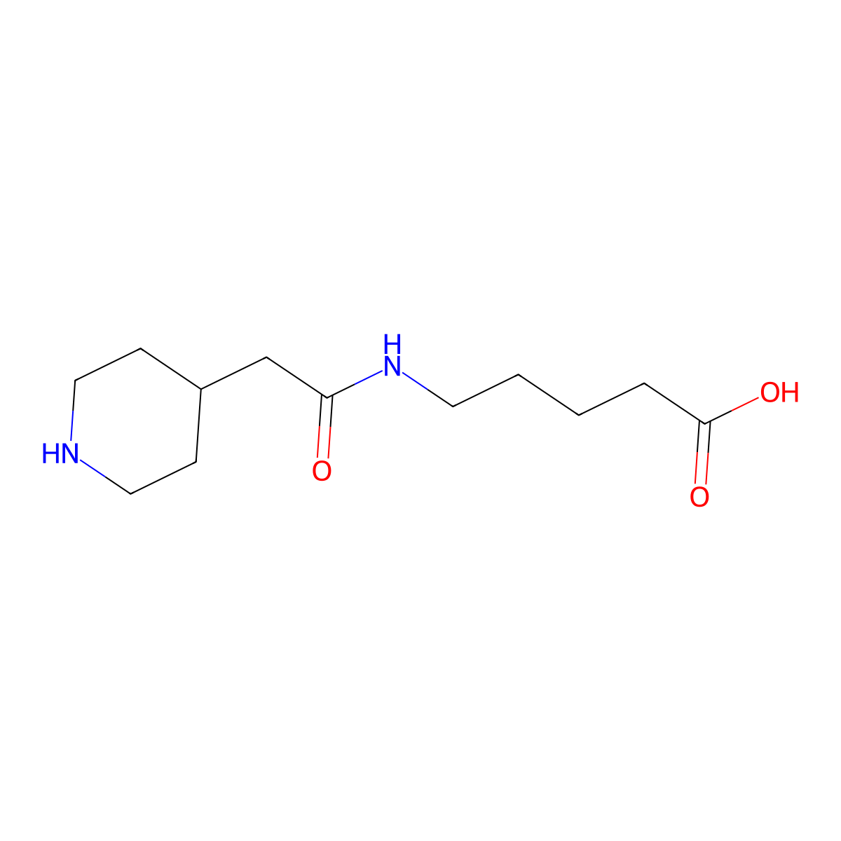 5-[2-(Piperidin-4-yl)acetamido]pentanoic acid molecular structure, CAS 1496618-04-2