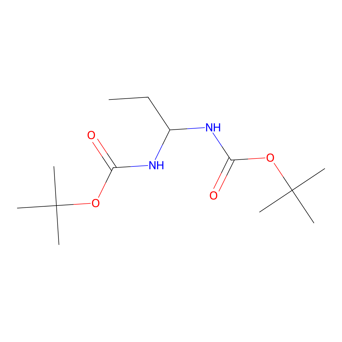 Di-tert-butyl propane-1,1-diyldicarbamate molecular structure, CAS 1496636-53-3
