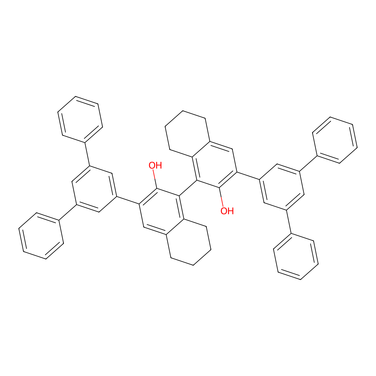 (S)-5,5',6,6',7,7',8,8'-Octahydro-3,3'-bis([1,1':3',1''-terphenyl]-5'-yl)-[1,1'-binaphthalene]-2,2'-diol molecular structure, CAS 1496637-08-1