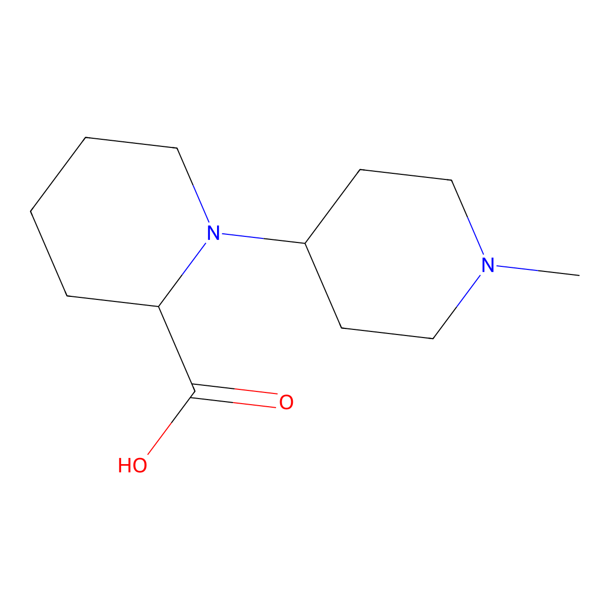 1-(1-Methylpiperidin-4-yl)piperidine-2-carboxylic acid molecular structure, CAS 1496639-20-3