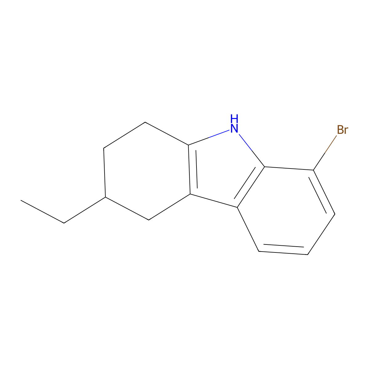 8-bromo-3-ethyl-2,3,4,9-tetrahydro-1H-carbazole molecular structure, CAS 1496649-84-3