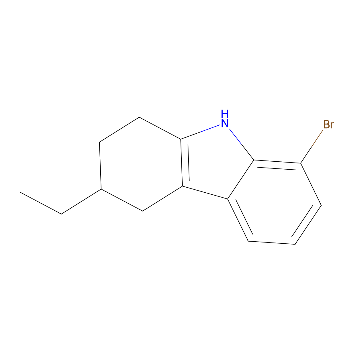 8-bromo-3-ethyl-2,3,4,9-tetrahydro-1H-carbazole molecular structure, CAS 1496649-84-3
