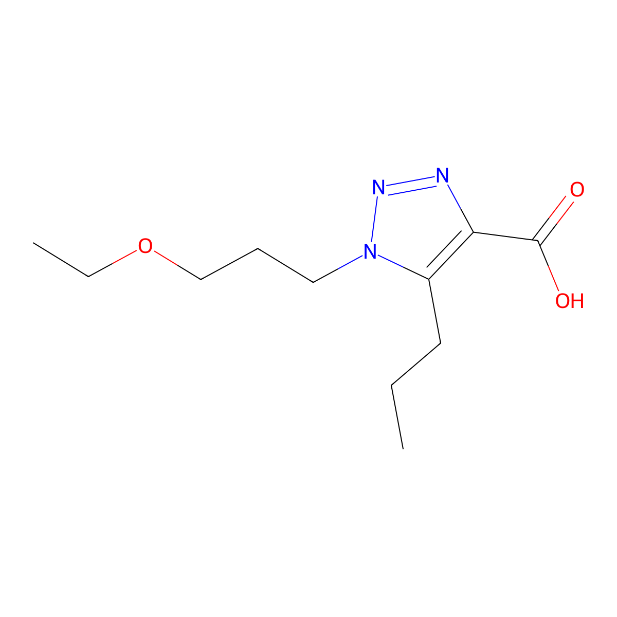 1-(3-Ethoxypropyl)-5-propyl-1h-1,2,3-triazole-4-carboxylic acid molecular structure, CAS 1496652-11-9