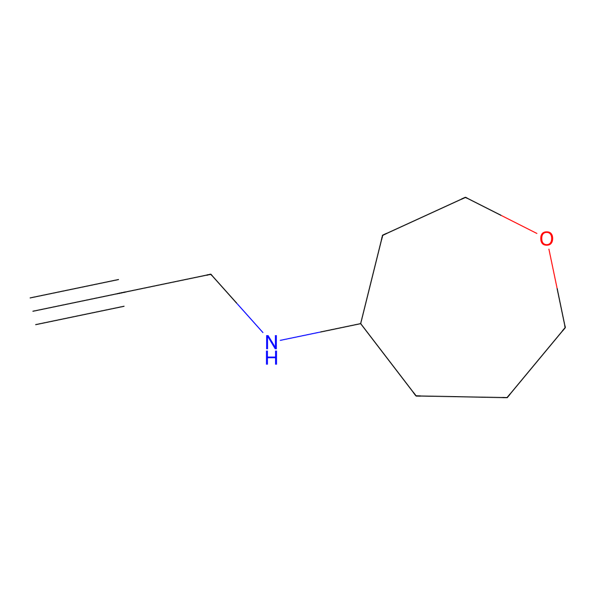 N-(prop-2-yn-1-yl)oxepan-4-amine molecular structure, CAS 1496656-91-7