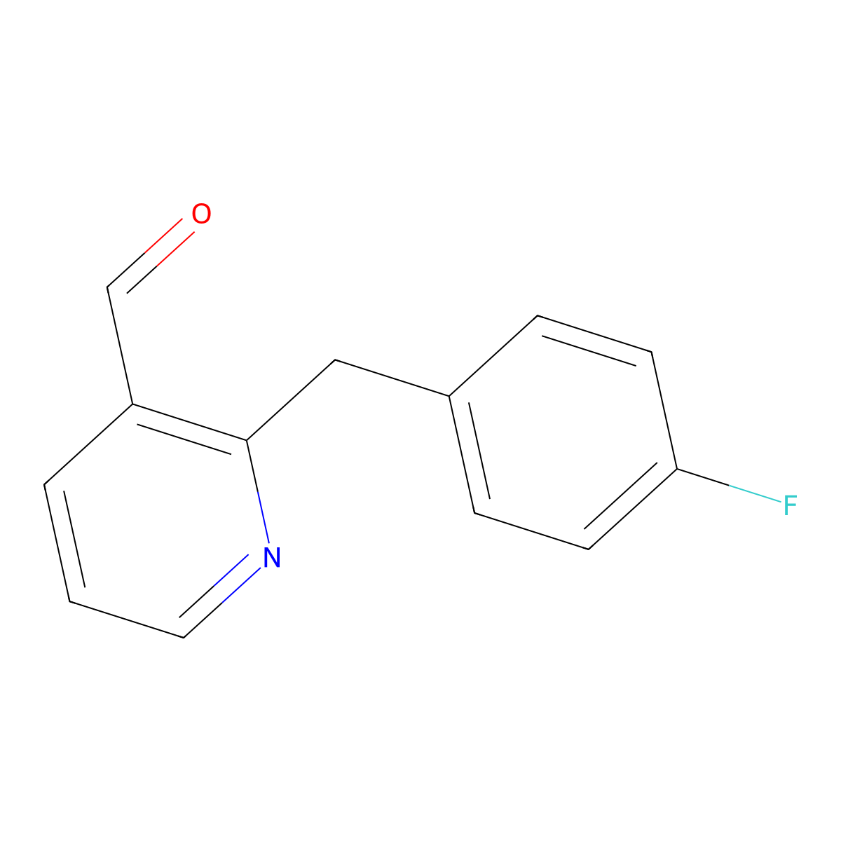 2-[(4-Fluorophenyl)methyl]pyridine-3-carbaldehyde molecular structure, CAS 1496657-62-5