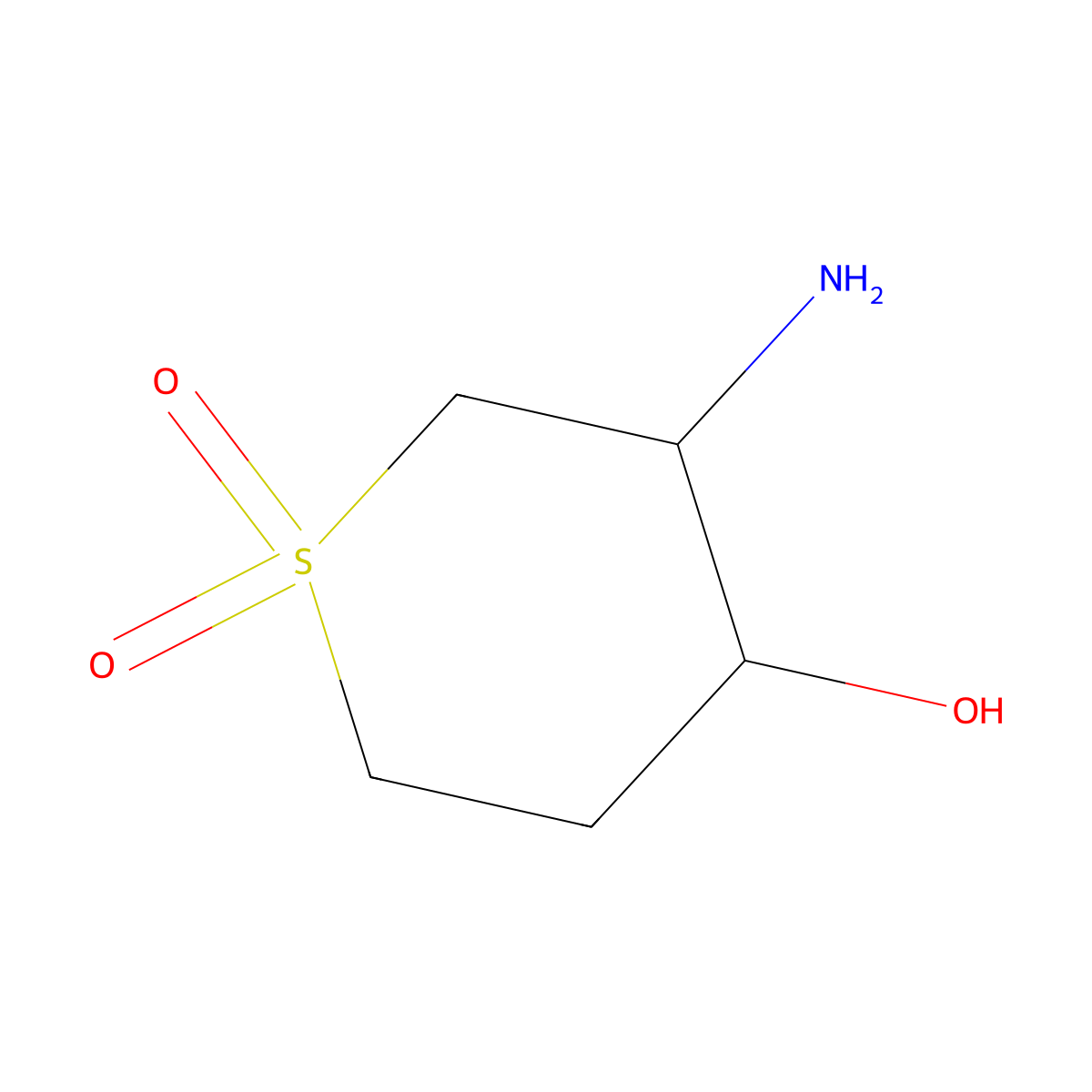 3-Amino-4-hydroxy-1lambda6-thiane-1,1-dione molecular structure, CAS 1496668-92-8