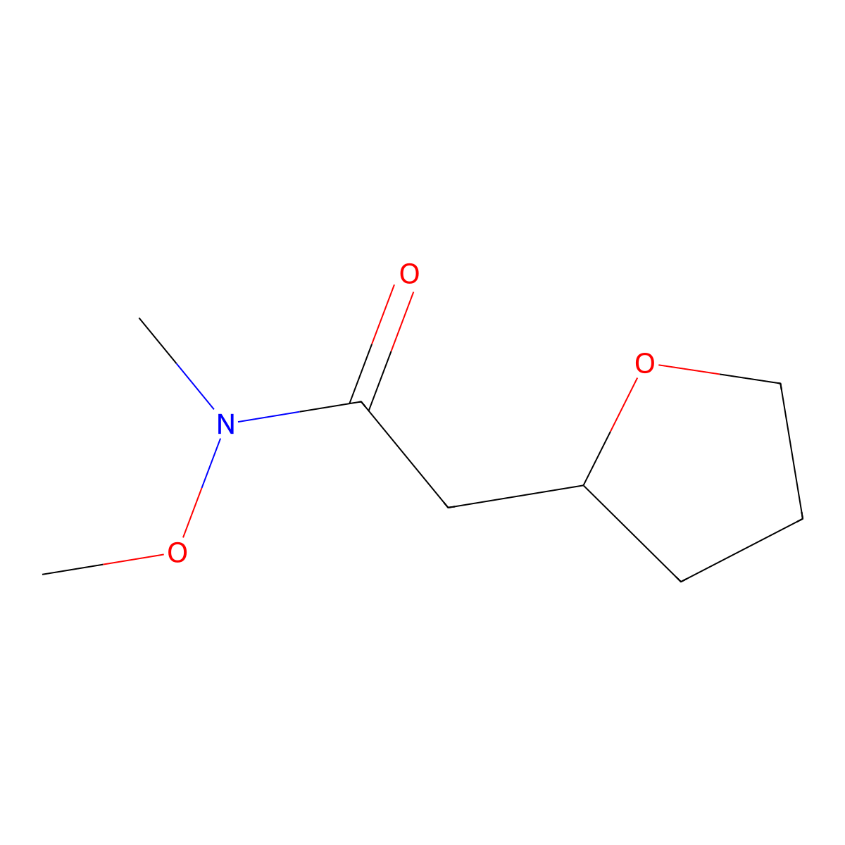 N-methoxy-N-methyl-2-(oxolan-2-yl)acetamide molecular structure, CAS 1496669-92-1