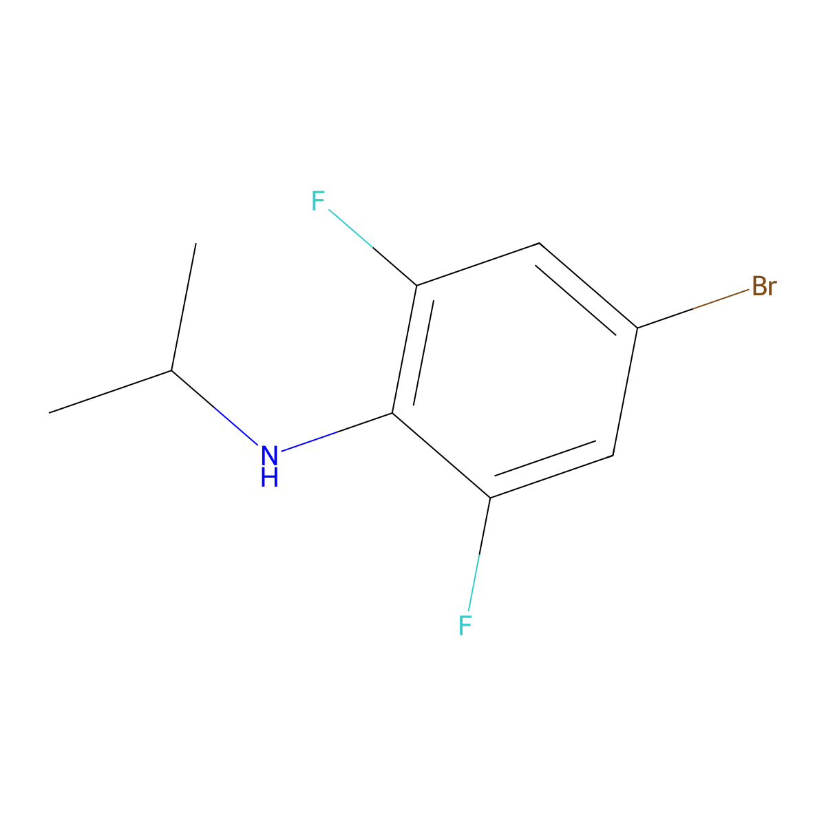 4-bromo-2,6-difluoro-N-(propan-2-yl)aniline molecular structure, CAS 1496674-75-9