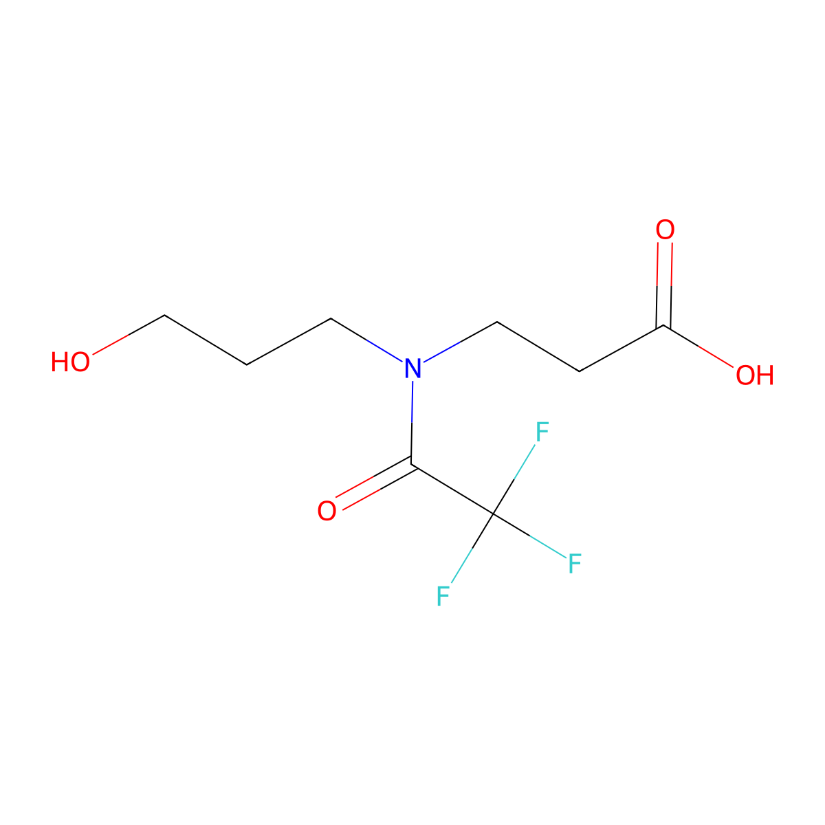 3-[2,2,2-trifluoro-N-(3-hydroxypropyl)acetamido]propanoic acid molecular structure, CAS 1496680-54-6