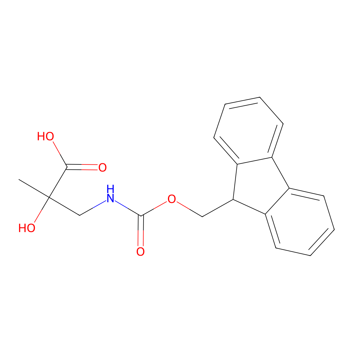 3-({[(9h-Fluoren-9-yl)methoxy]carbonyl}amino)-2-hydroxy-2-methylpropanoic acid molecular structure, CAS 1496687-00-3