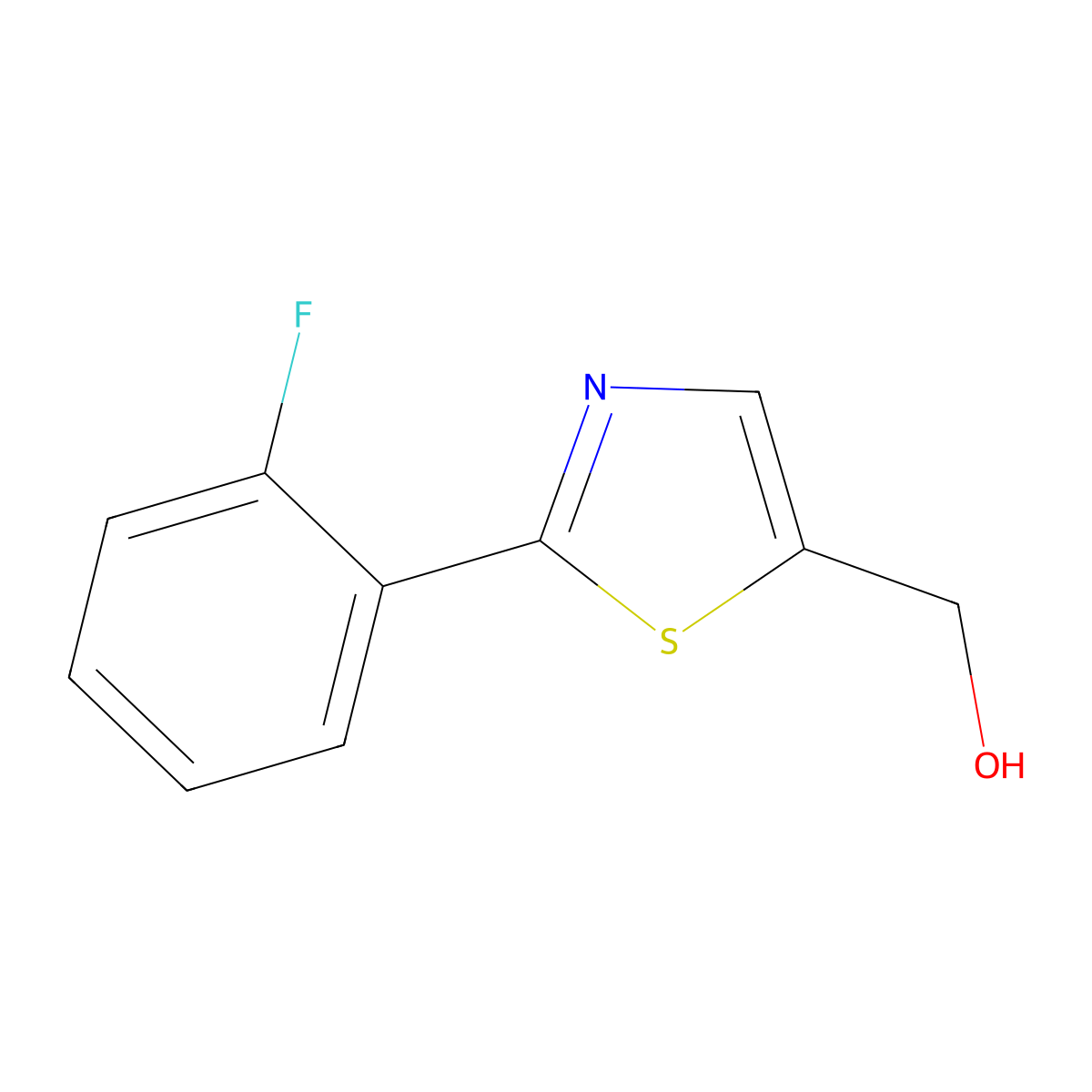 (2-(2-Fluorophenyl)thiazol-5-yl)methanol molecular structure, CAS 1496688-86-8