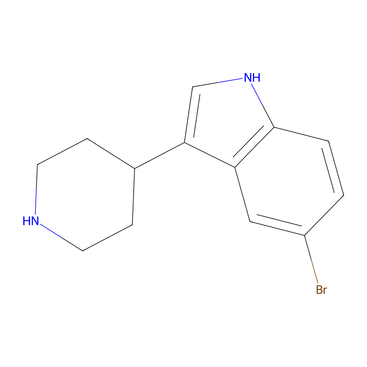 5-Bromo-3-(piperidin-4-yl)-1H-indole molecular structure, CAS 149669-42-1