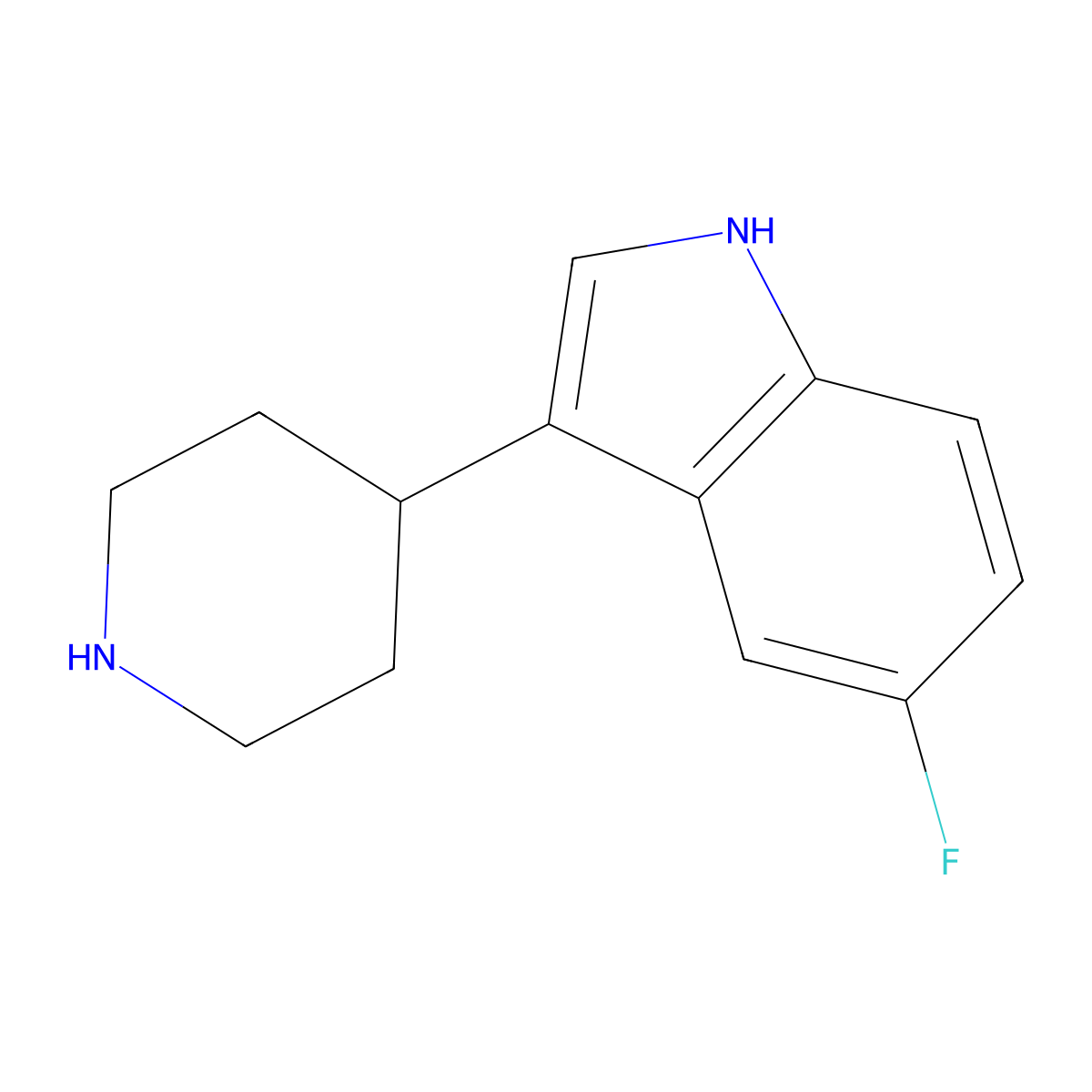 5-fluoro-3-(piperidin-4-yl)-1H-indole molecular structure, CAS 149669-43-2