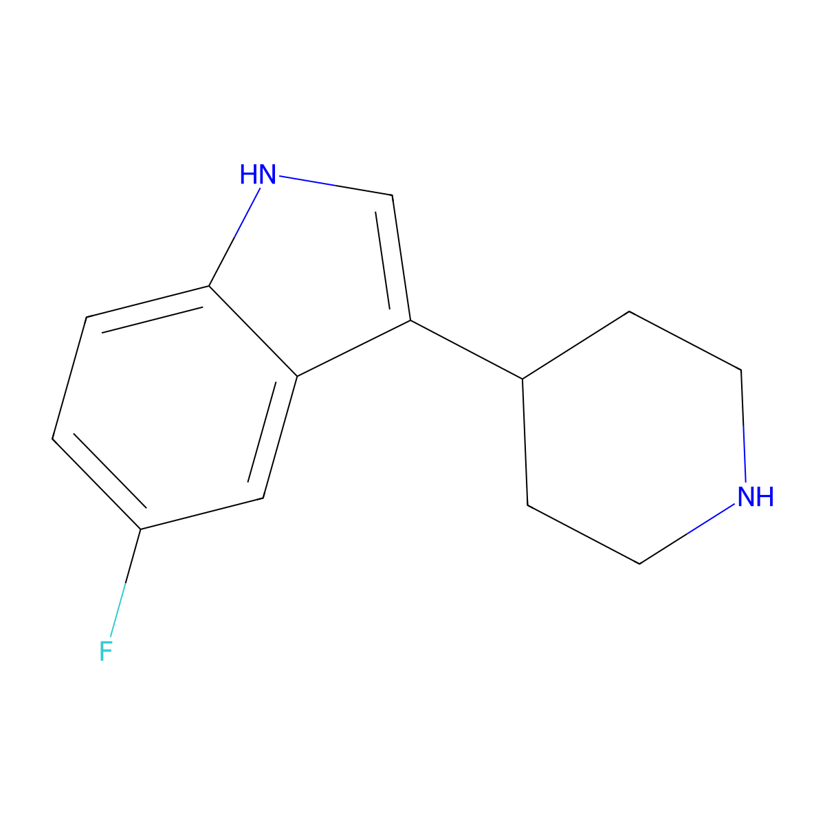 5-fluoro-3-(piperidin-4-yl)-1H-indole molecular structure, CAS 149669-43-2