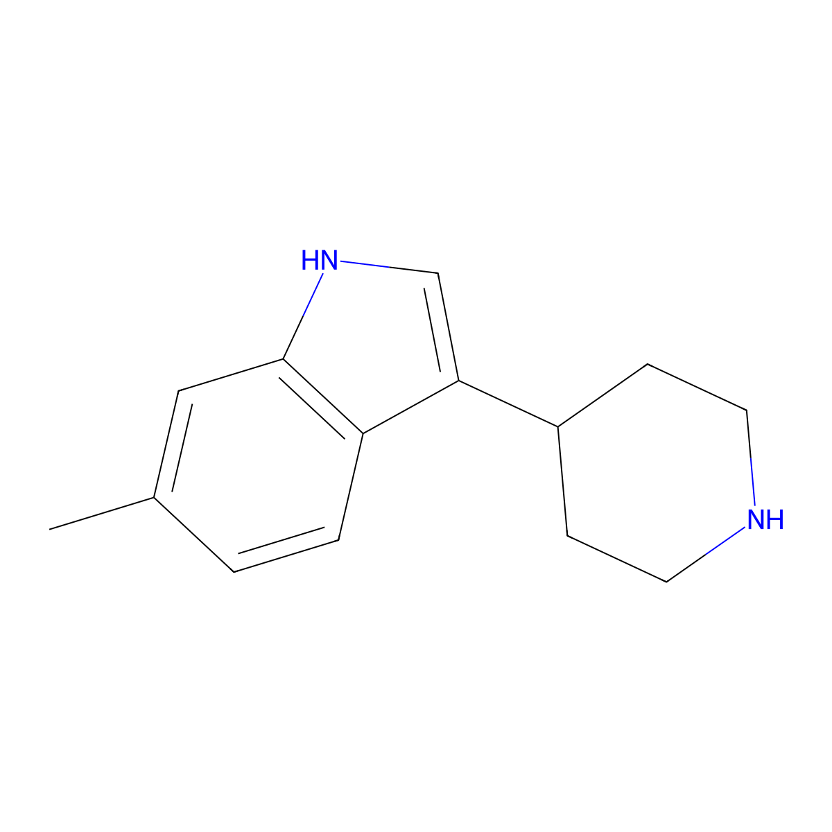 6-methyl-3-(piperidin-4-yl)-1H-indole molecular structure, CAS 149669-45-4