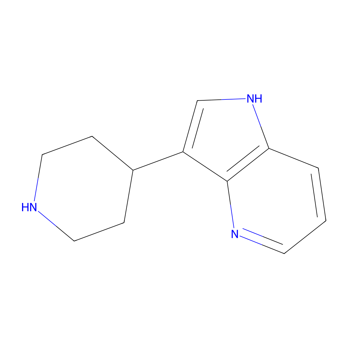 1H-Pyrrolo[3,2-b]pyridine, 3-(4-piperidinyl)- molecular structure, CAS 149669-49-8