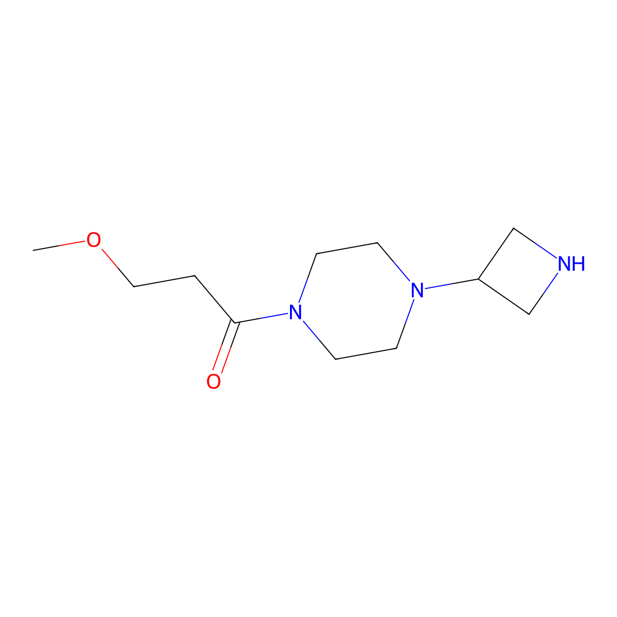 1-(4-(Azetidin-3-yl)piperazin-1-yl)-3-methoxypropan-1-one molecular structure, CAS 1496728-08-5