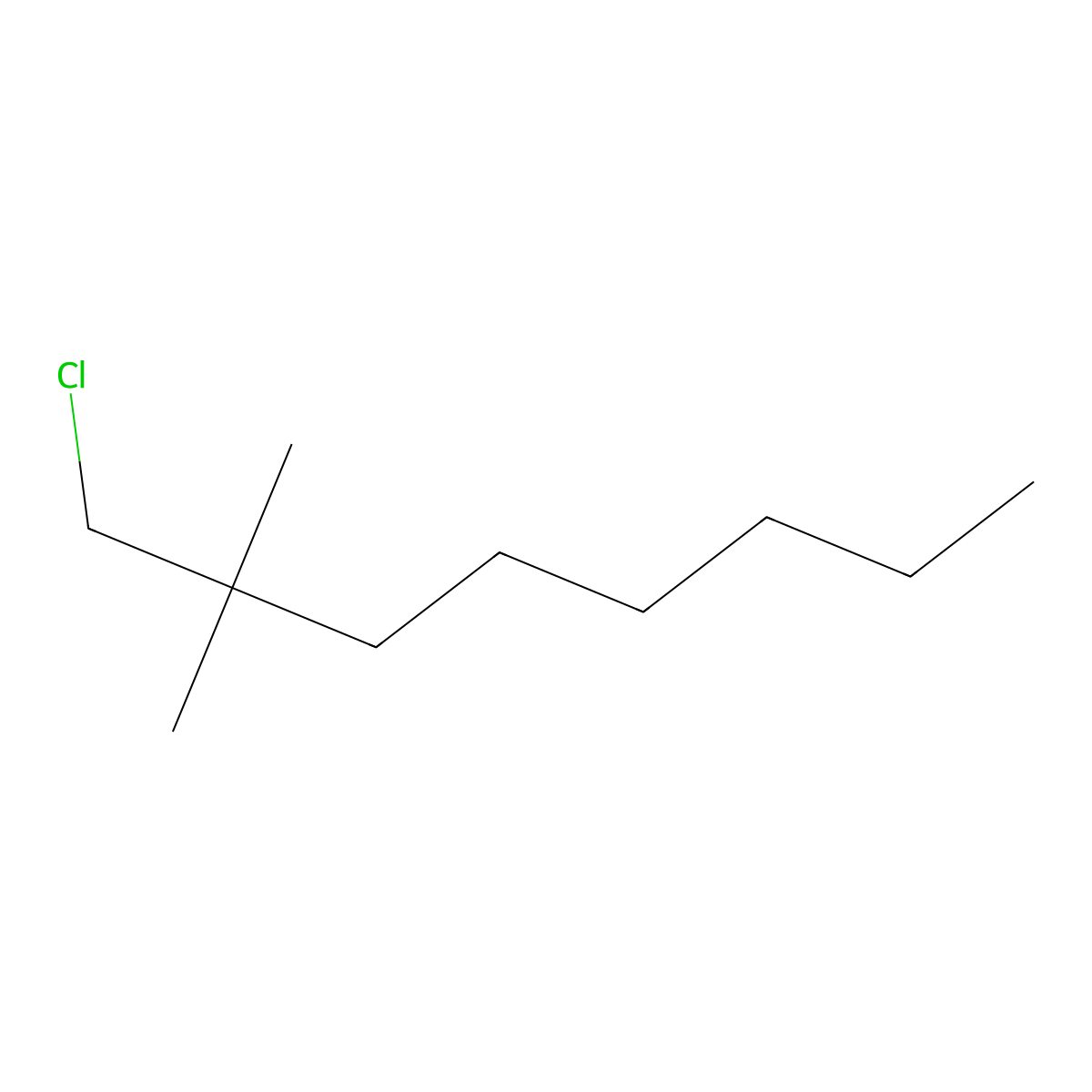 1-Chloro-2,2-dimethyloctane molecular structure, CAS 1496740-35-2