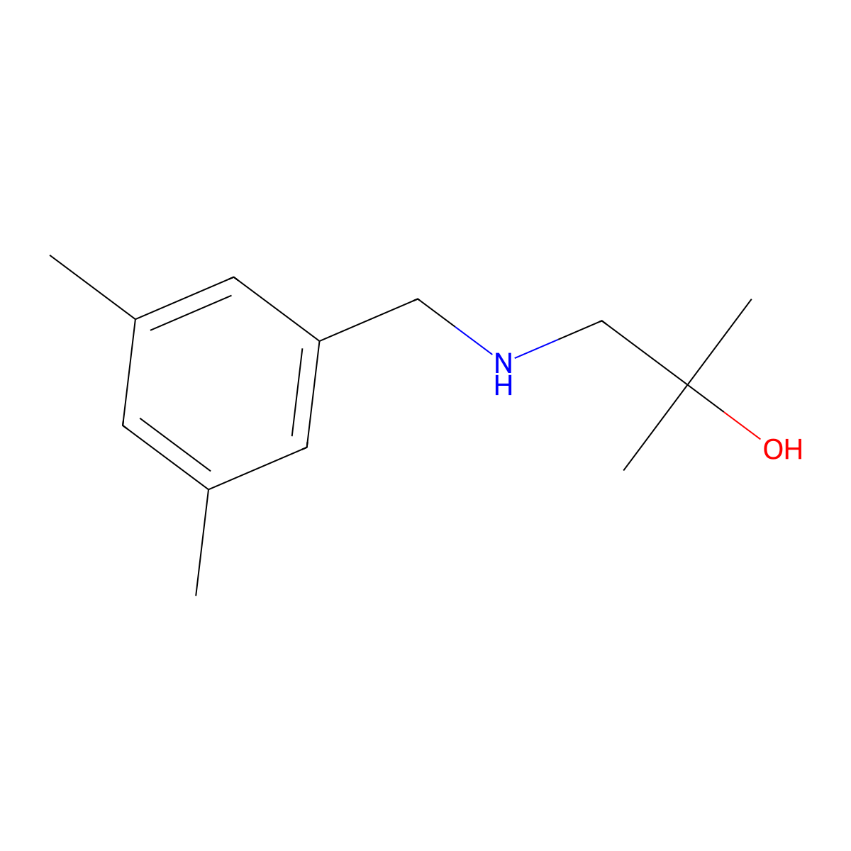 1-{[(3,5-Dimethylphenyl)methyl]amino}-2-methylpropan-2-ol molecular structure, CAS 1496746-08-7