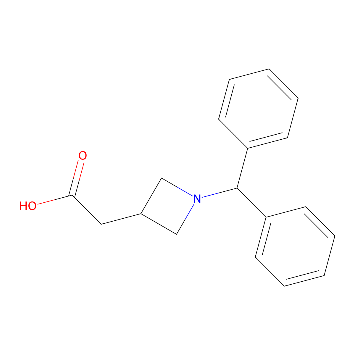 2-[1-(Diphenylmethyl)azetidin-3-yl]acetic acid molecular structure, CAS 1496750-59-4