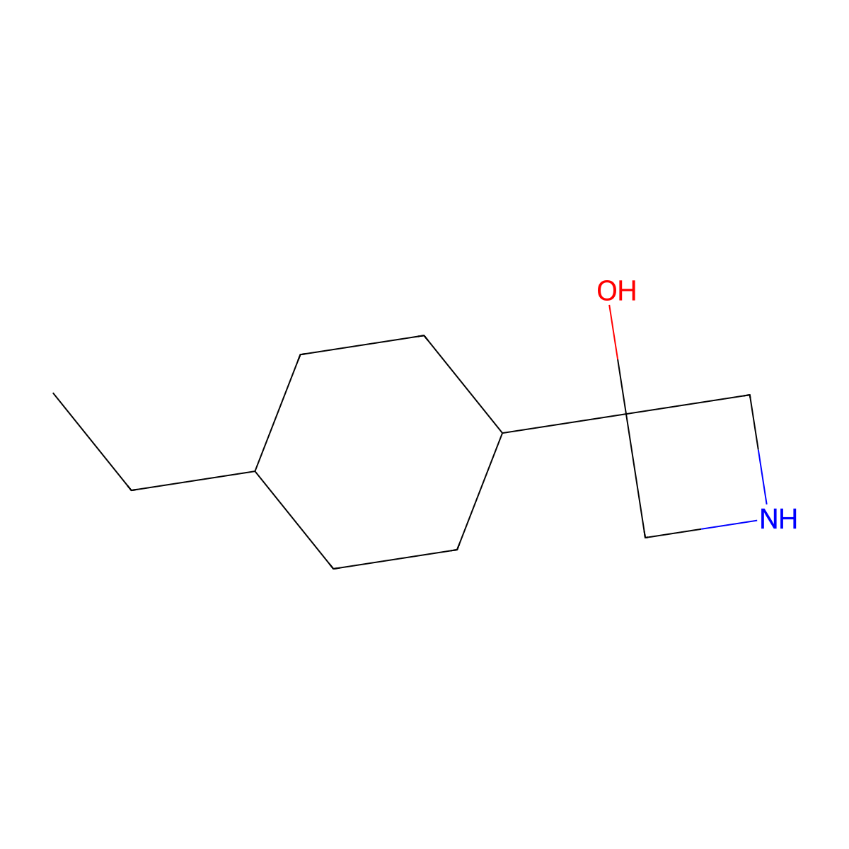 3-(4-Ethylcyclohexyl)azetidin-3-ol molecular structure, CAS 1496755-53-3