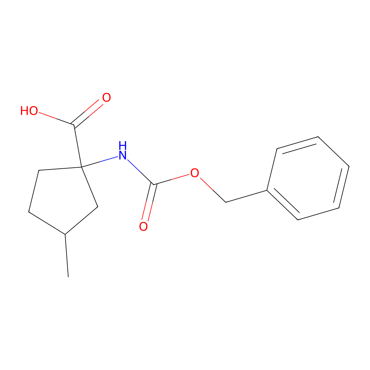 1-{[(Benzyloxy)carbonyl]amino}-3-methylcyclopentane-1-carboxylic acid molecular structure, CAS 1496758-47-4