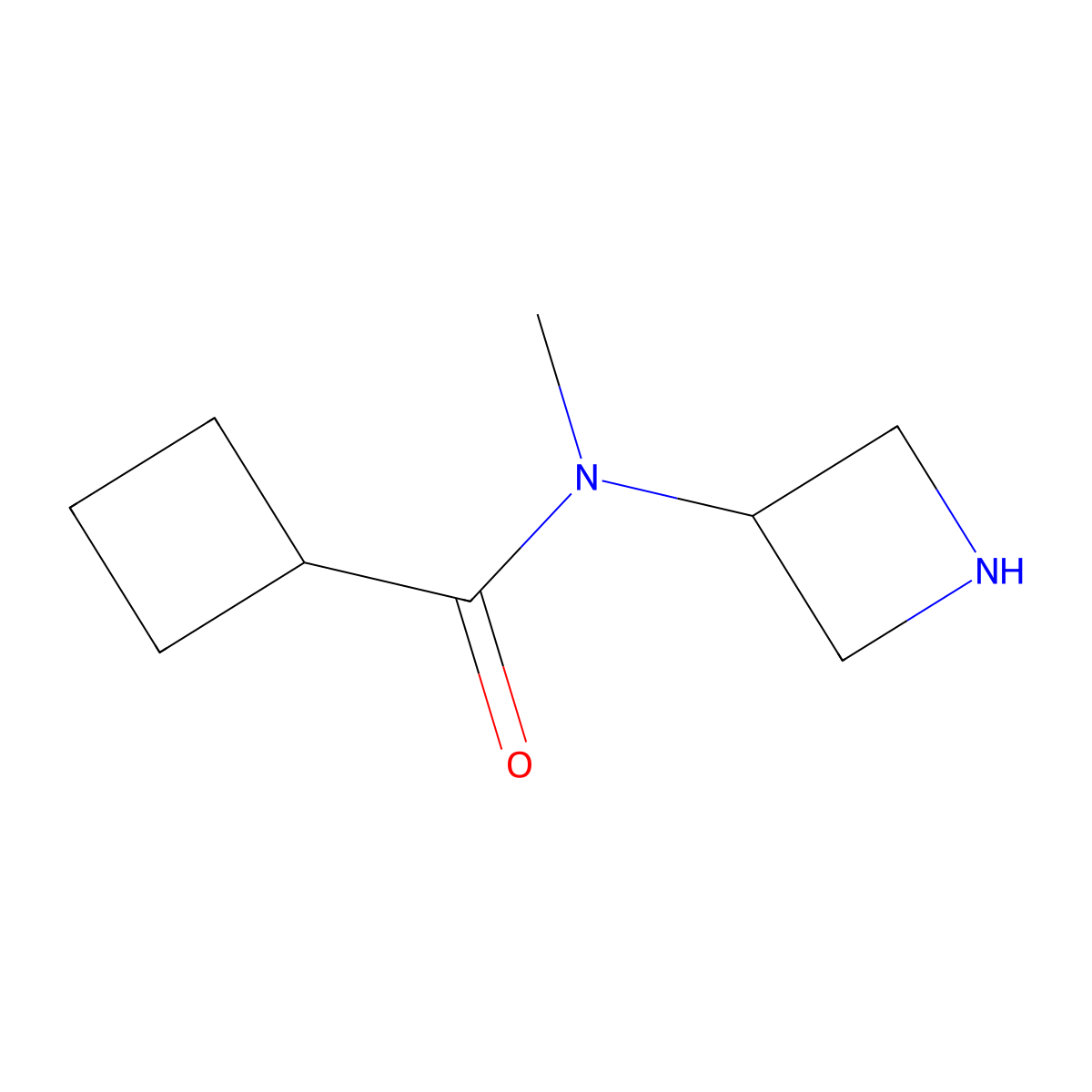 N-(azetidin-3-yl)-N-methylcyclobutanecarboxamide molecular structure, CAS 1496790-15-8