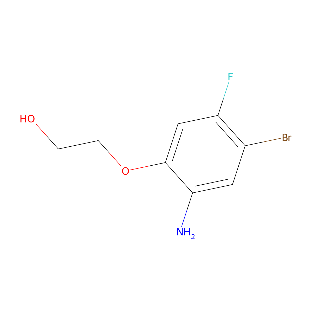 2-(2-Amino-4-bromo-5-fluorophenoxy)ethan-1-ol molecular structure, CAS 1496797-58-0