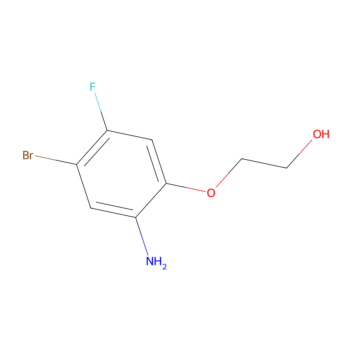 2-(2-Amino-4-bromo-5-fluorophenoxy)ethan-1-ol molecular structure, CAS 1496797-58-0