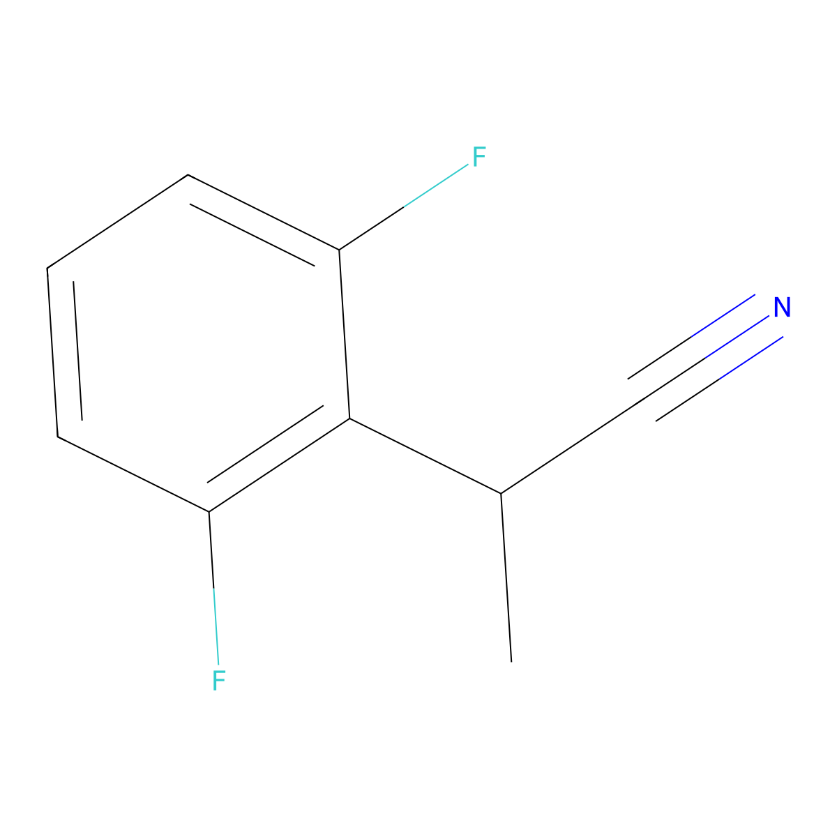 2-(2,6-Difluorophenyl)propanenitrile molecular structure, CAS 149680-18-2