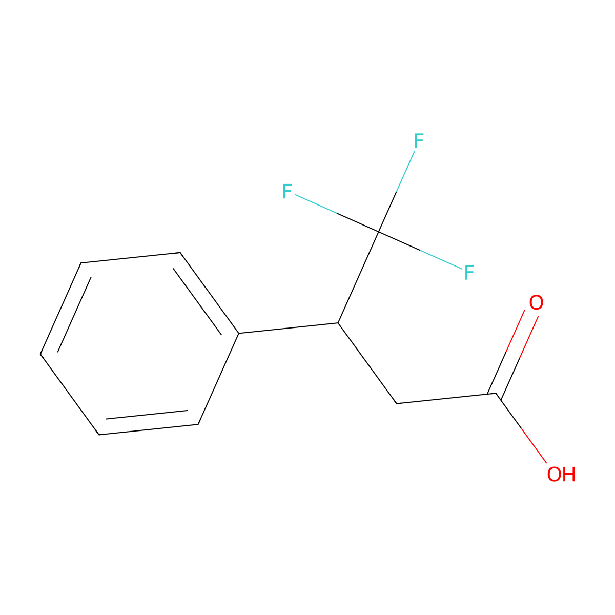 4,4,4-Trifluoro-3-phenylbutanoic acid molecular structure, CAS 149680-95-5