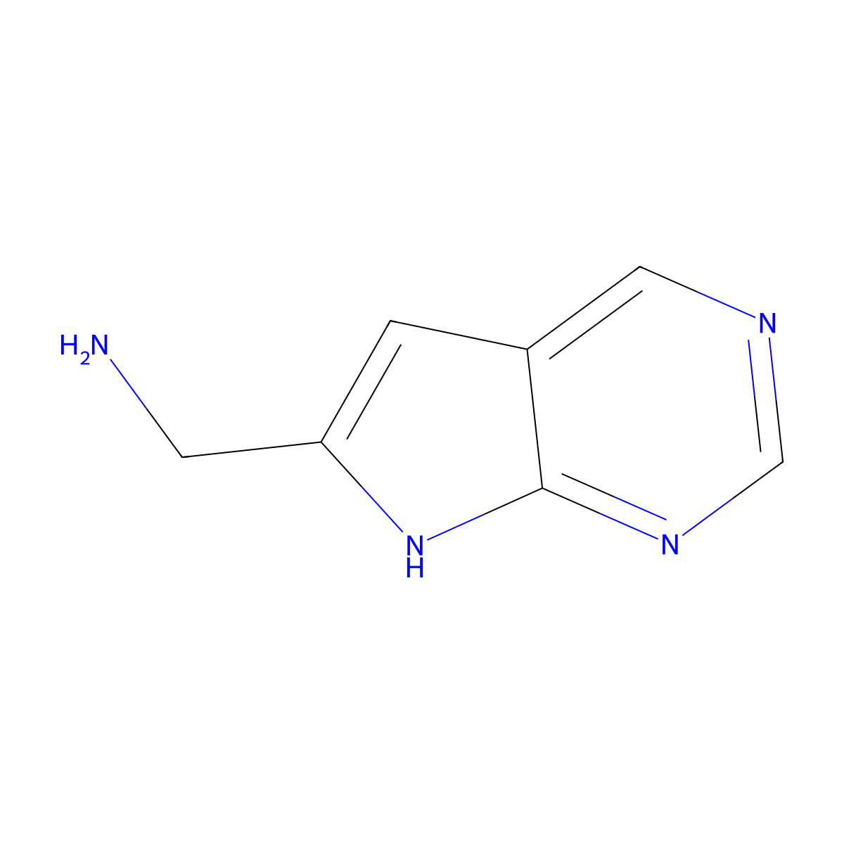 7H-pyrrolo[2,3-d]pyrimidin-6-ylmethanamine molecular structure, CAS 1496800-47-5