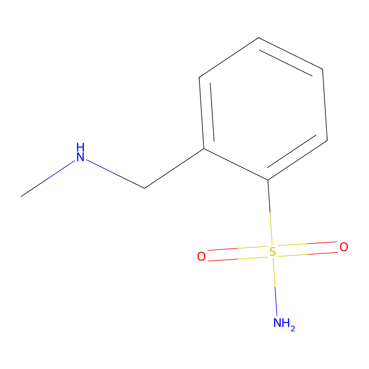 2-[(Methylamino)methyl]benzene-1-sulfonamide molecular structure, CAS 1496804-38-6