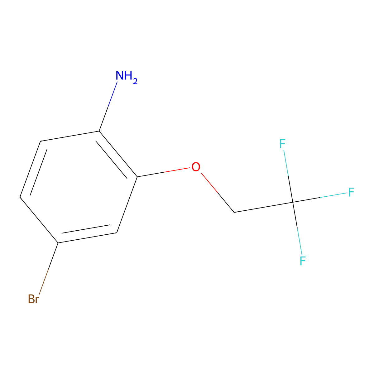 4-Bromo-2-(2,2,2-trifluoroethoxy)aniline molecular structure, CAS 1496808-60-6