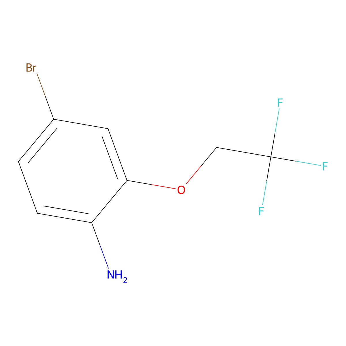 4-Bromo-2-(2,2,2-trifluoroethoxy)aniline molecular structure, CAS 1496808-60-6
