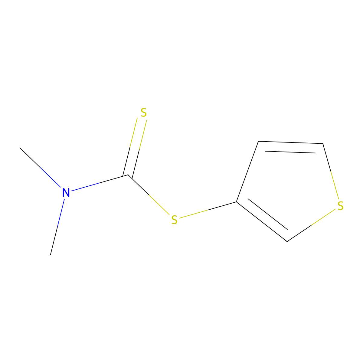 3-Thienyl dimethyldithiocarbamate molecular structure, CAS 149681-71-0