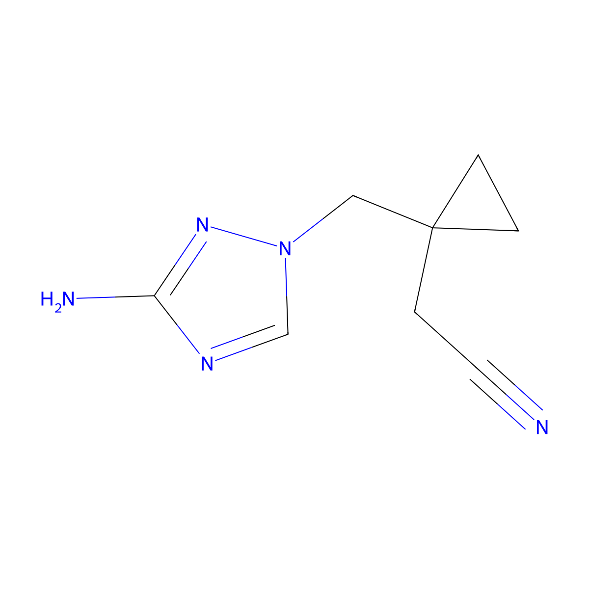 2-(1-((3-Amino-1h-1,2,4-triazol-1-yl)methyl)cyclopropyl)acetonitrile molecular structure, CAS 1496812-65-7